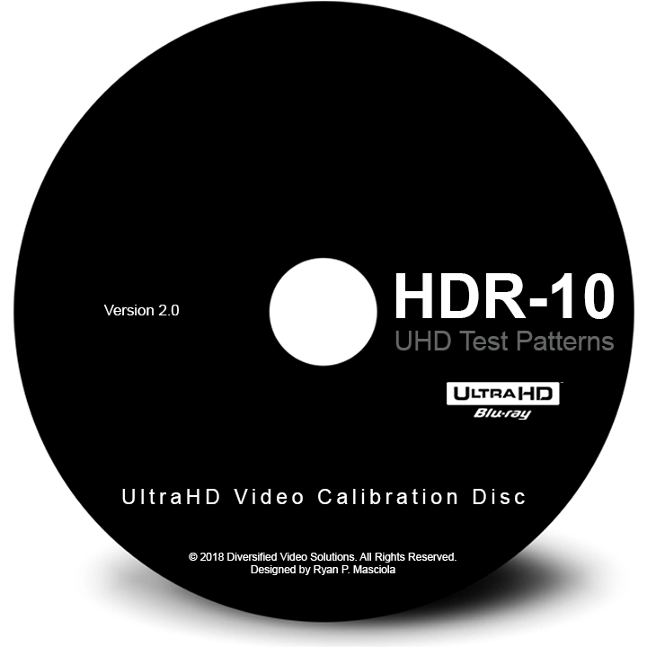 HDR-10 UltraHD Blu-ray video calibration disc