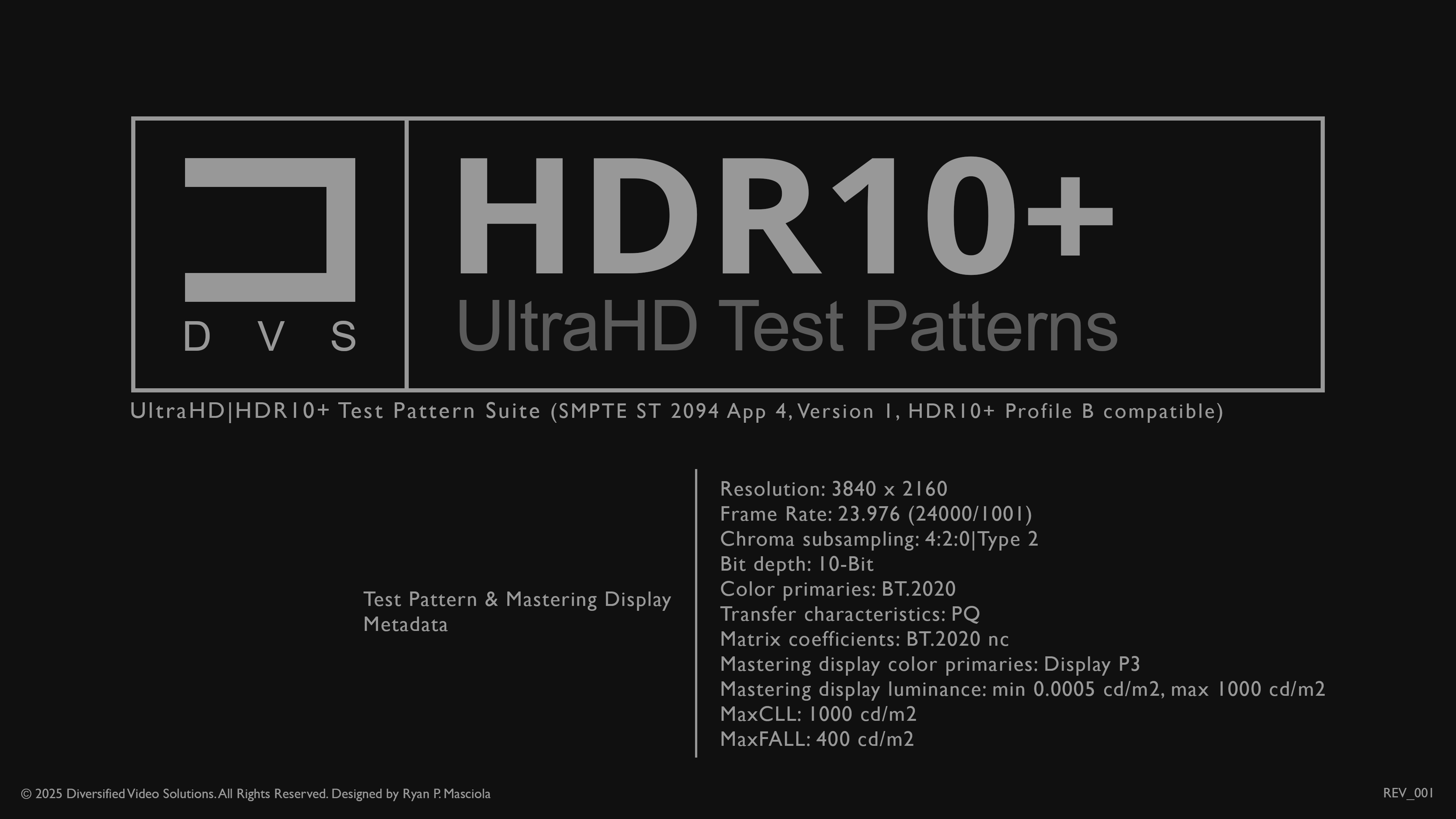 HDR-10 Video Calibration